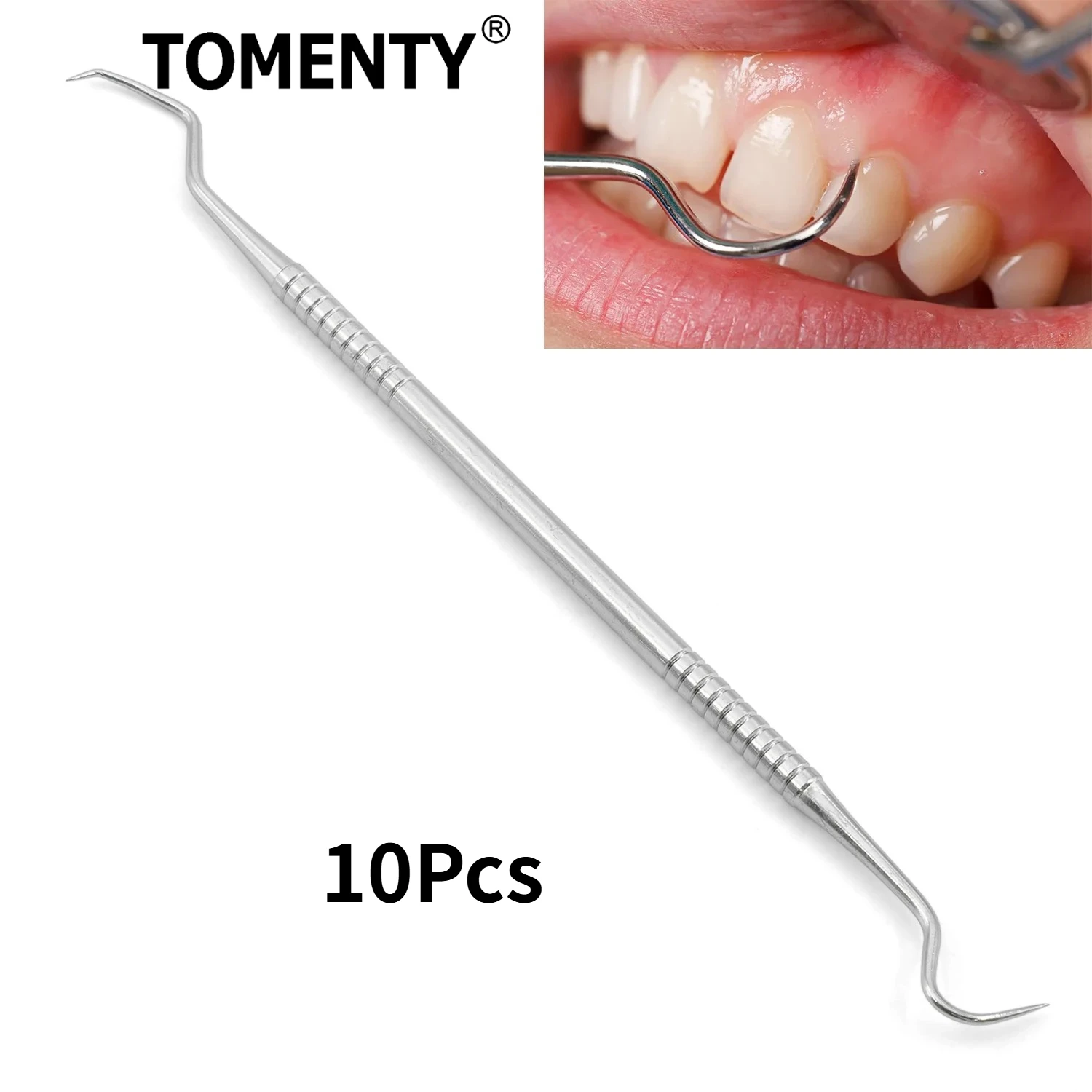 10Pc Stainless Steel Double Ended Toothpick Scraper Tool Periodontal Probe Explorer Dental Stain Remover For Teeth Clean Hygiene
10Pc Stainless Steel Double Ended Toothpick Scraper Tool Periodontal Probe Explorer Dental Stain Remover For Teeth Clean Hygiene