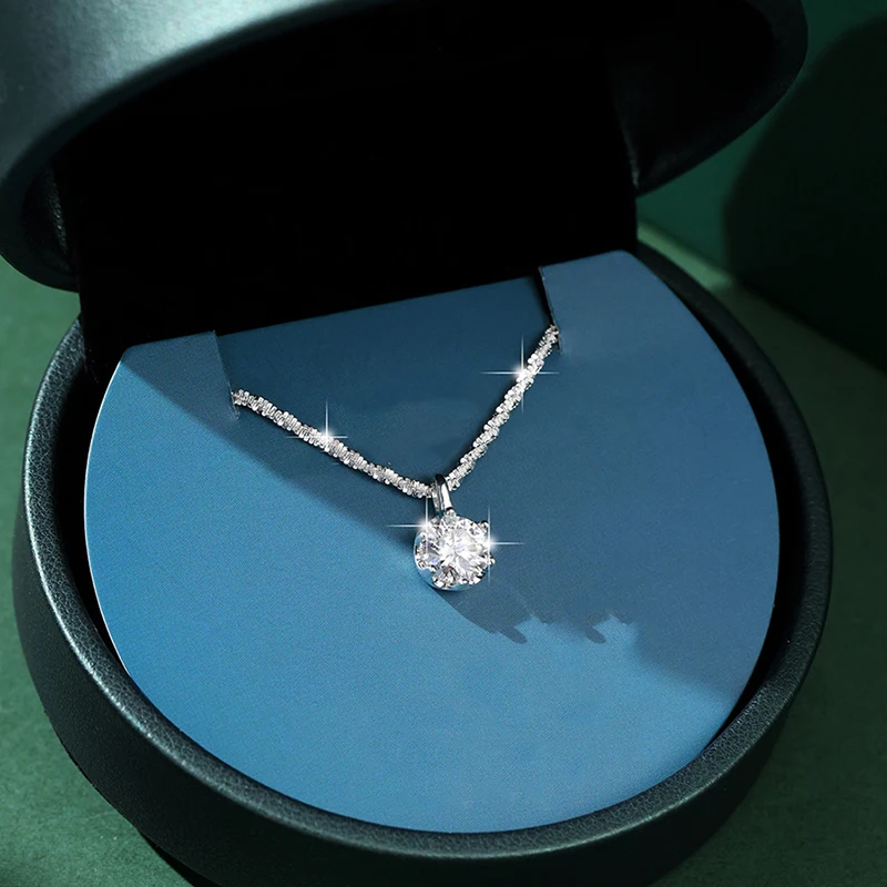 New 925 Sterling Silver Round Zircon Necklace Simple Geometric Shape Woman Pendant Choker Birthday Gift Fine Jewelry
New 925 Sterling Silver Round Zircon Necklace Simple Geometric Shape Woman Pendant Choker Birthday Gift Fine Jewelry