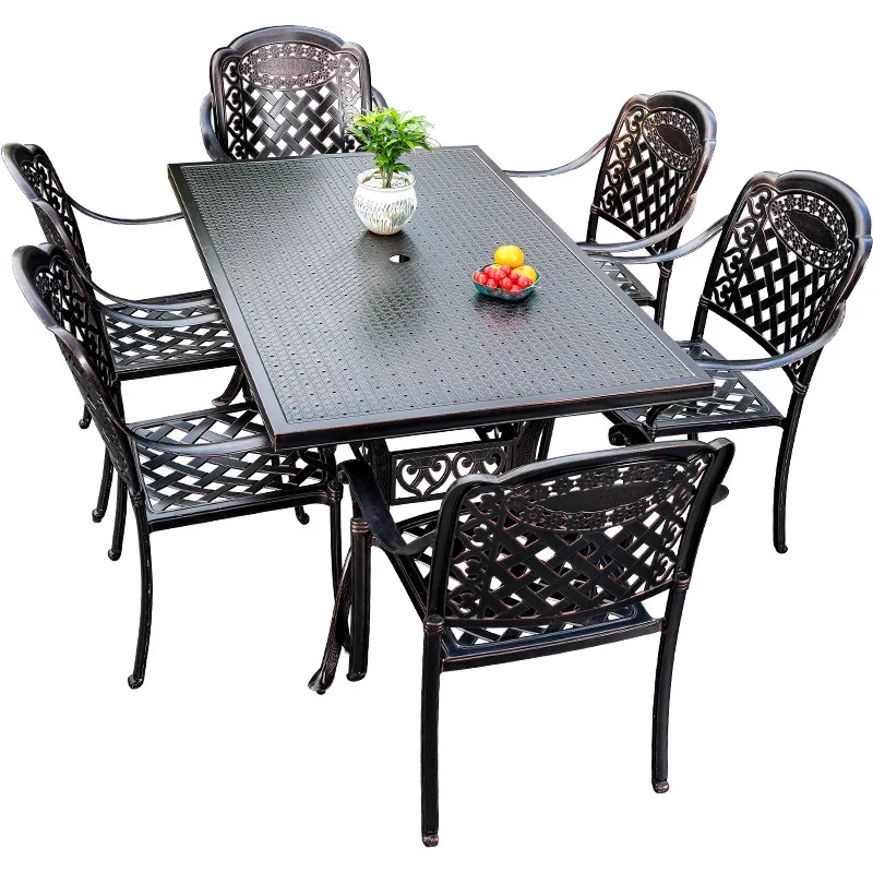 Outdoor tables and chairs cast aluminum combination garden outdoor chairs seven-piece dining table, table courtyard outdoor
Outdoor tables and chairs cast aluminum combination garden outdoor chairs seven-piece dining table, table courtyard outdoor