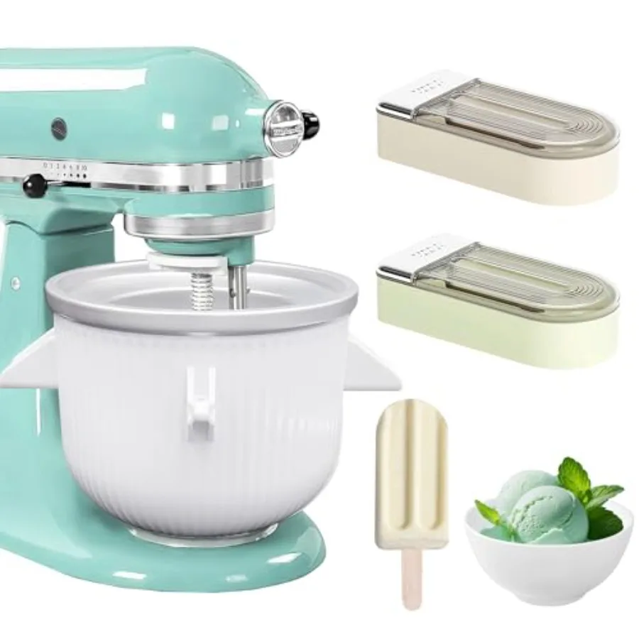 Ice Cream Maker Attachment for Stand Mixer 2 Quart Ice Cream Bowl Compatible with 4.5Qt and Larger Stand Mixers Frozen Yogurt
Ice Cream Maker Attachment for Stand Mixer 2 Quart Ice Cream Bowl Compatible with 4.5Qt and Larger Stand Mixers Frozen Yogurt
