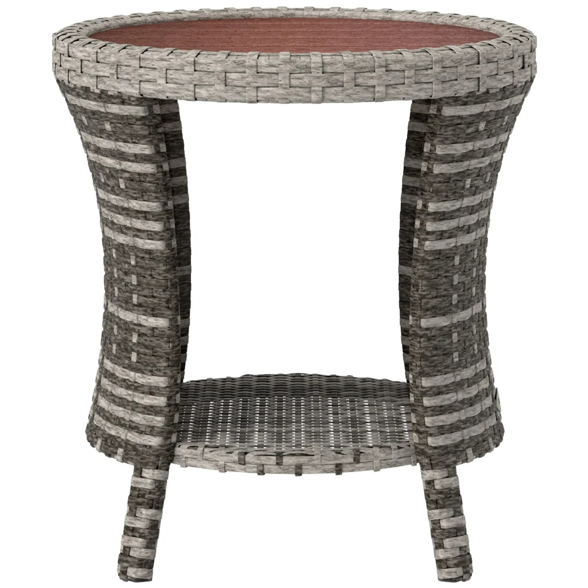 Outsunny 18" Wicker Outdoor Coffee Table, PE Rattan Patio Side Table with 2-Tier Storage, Composite Wood Top, Mixed Gray
Outsunny 18" Wicker Outdoor Coffee Table, PE Rattan Patio Side Table with 2-Tier Storage, Composite Wood Top, Mixed Gray