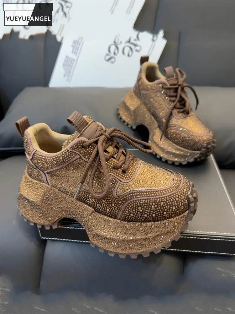 Корейские модные женские туфли-лодочки с круглым носком, на шнуровке, с бриллиантовой отделкой, на толстой платформе, увеличивающие рост, повседневные женские кроссовки, обувь
Корейские модные женские туфли-лодочки с круглым носком, на шнуровке, с бриллиантовой отделкой, на толстой платформе, увеличивающие рост, повседневные женские кроссовки, обувь