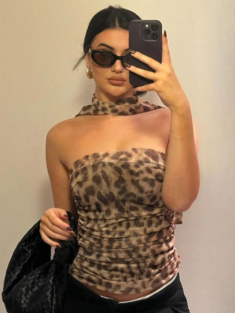 Tossy Summer Leopard Printed Tank Top Female Slim Sexy Bandage Fashion Backless Tube Tops Vest High Street Women Cropped Y2k Top
Tossy Summer Leopard Printed Tank Top Female Slim Sexy Bandage Fashion Backless Tube Tops Vest High Street Women Cropped Y2k Top