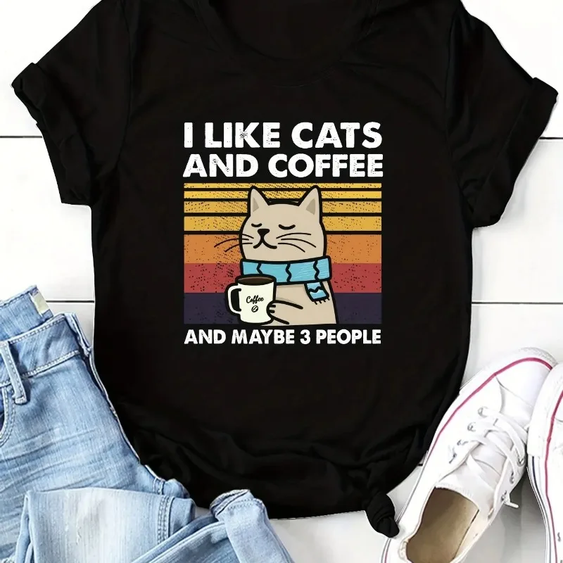 2025 New Cat Coffee Printed T-shirt Casual Round Neck Fashion Plus Size Street Trend Short-sleeved T-shirt
2025 New Cat Coffee Printed T-shirt Casual Round Neck Fashion Plus Size Street Trend Short-sleeved T-shirt