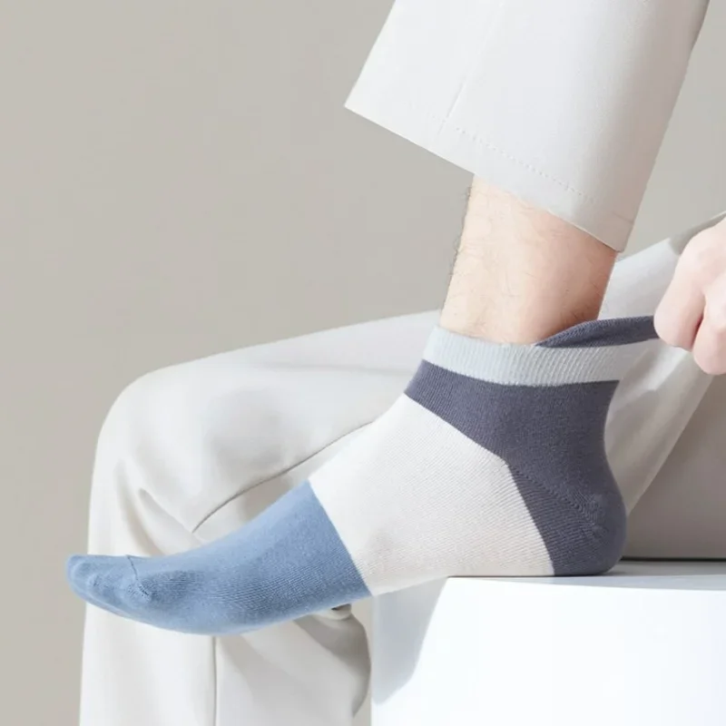 Men'S Socks Leisure Low Barrel Cotton Socks Spring And Summer Blue Color Match Sport Stripe Basketball Short Stockings For Men
Men'S Socks Leisure Low Barrel Cotton Socks Spring And Summer Blue Color Match Sport Stripe Basketball Short Stockings For Men