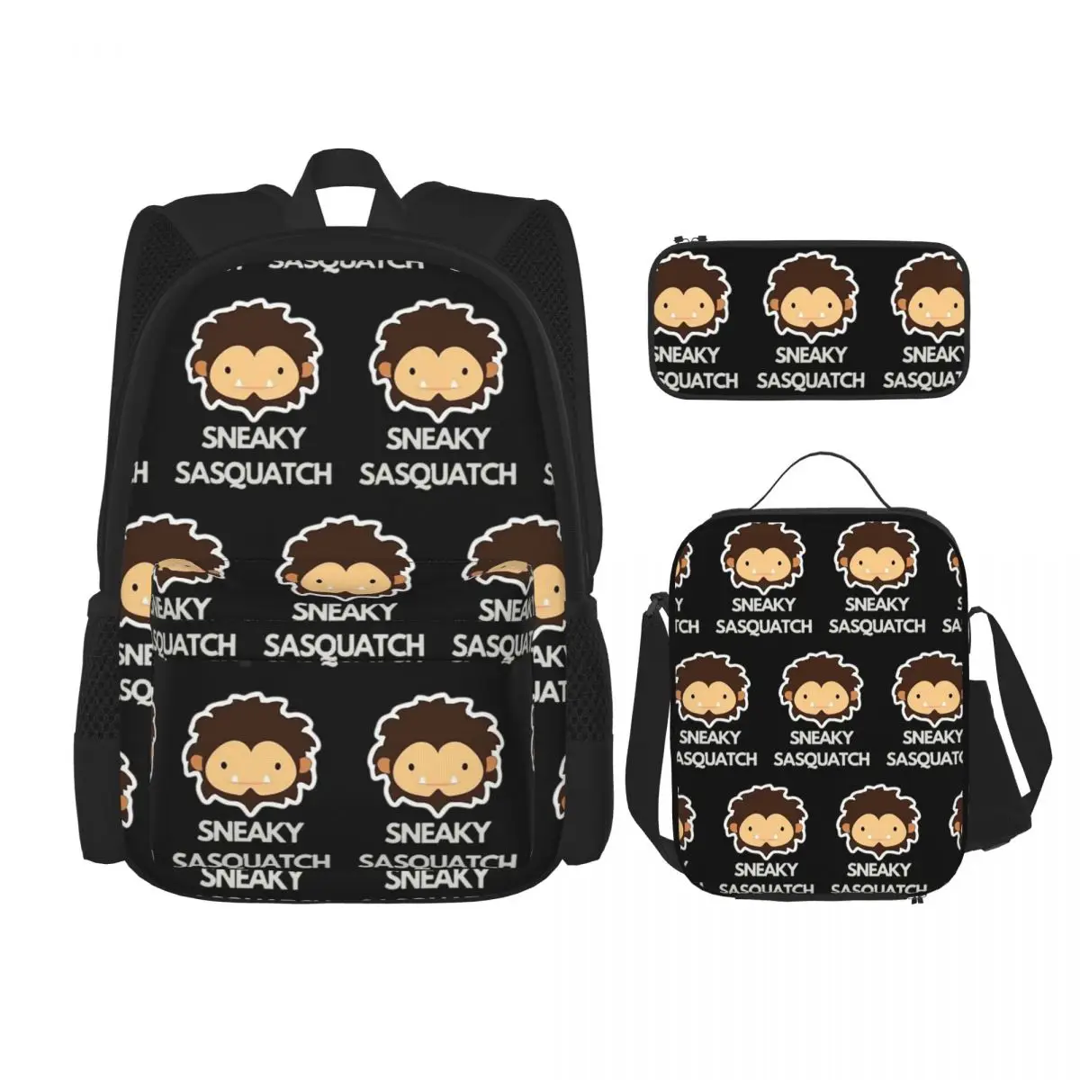 Sneaky Sasquatch Backpacks Students Bookbag School Bags Rucksack Lunch Bag Pen Bag Three-Piece Set
Sneaky Sasquatch Backpacks Students Bookbag School Bags Rucksack Lunch Bag Pen Bag Three-Piece Set