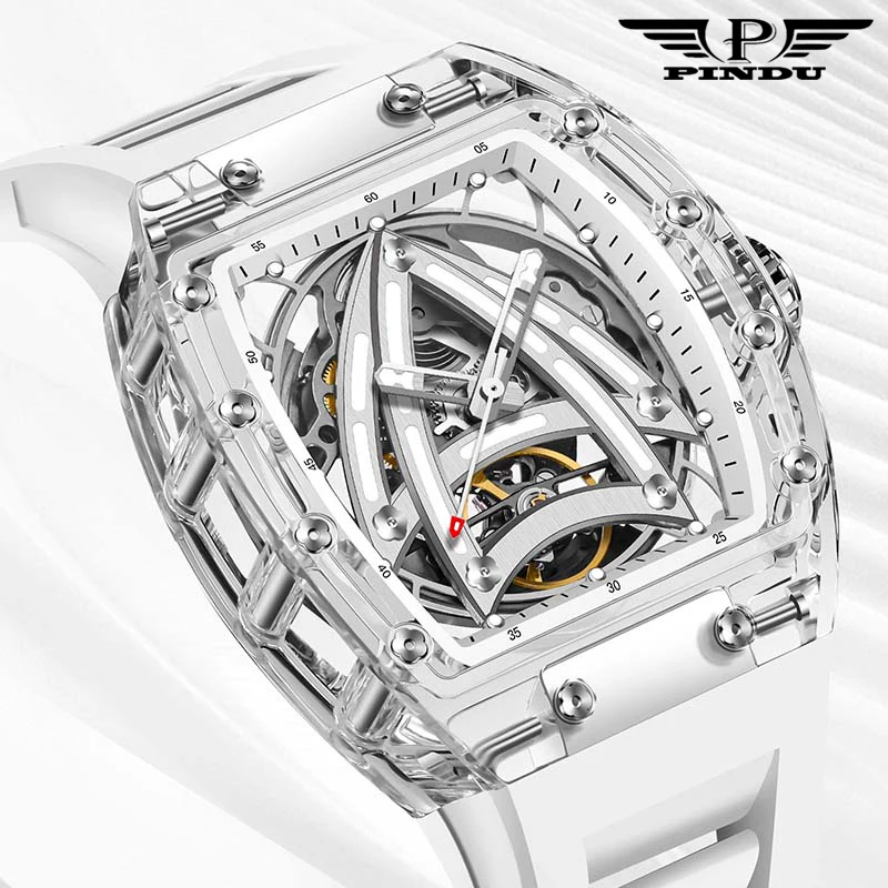 PINDU Men Mechanical Watch Luxury Brand Design Sapphire Glass Stainless Steel Waterproof Fashion Wine Barrel shaped 12mm Watch
PINDU Men Mechanical Watch Luxury Brand Design Sapphire Glass Stainless Steel Waterproof Fashion Wine Barrel shaped 12mm Watch
