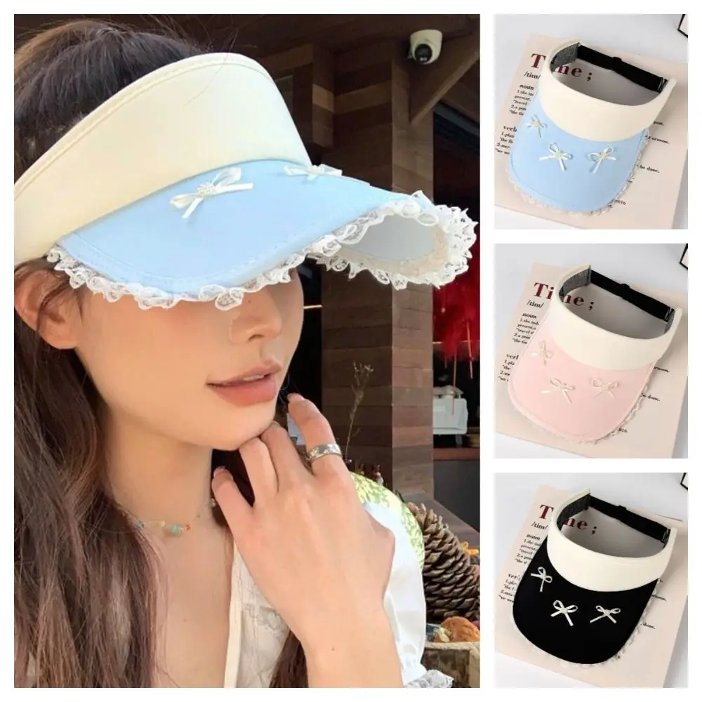 Fashion Sweet Empty Top Cap Lace Brim Bowknot Lady's Sun Hat Breathable Big Brim Sun Protection Hat Outdoor
Fashion Sweet Empty Top Cap Lace Brim Bowknot Lady's Sun Hat Breathable Big Brim Sun Protection Hat Outdoor