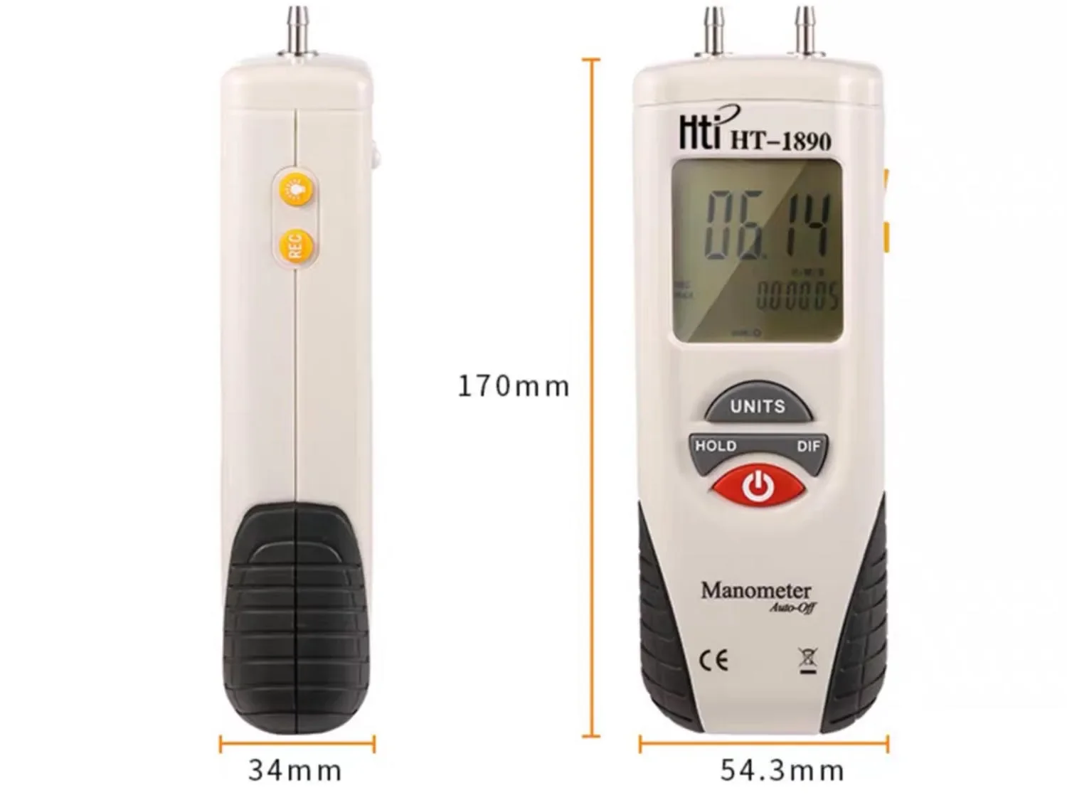 HTI HT-1890 Gas Pressure Gauge Manometer Handheld Digital Manometer Data Hold Dual Port Air Pressure Gauge HVAC Gas Teste Meter
HTI HT-1890 Gas Pressure Gauge Manometer Handheld Digital Manometer Data Hold Dual Port Air Pressure Gauge HVAC Gas Teste Meter