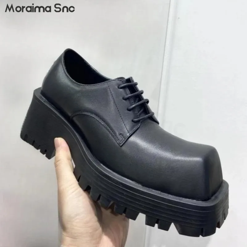 Black Strange Strap Platform Derby Shoes Square Toe Square Root Shallow Mouth Casual Shoes Large Size Personalized Leather Shoes
Black Strange Strap Platform Derby Shoes Square Toe Square Root Shallow Mouth Casual Shoes Large Size Personalized Leather Shoes