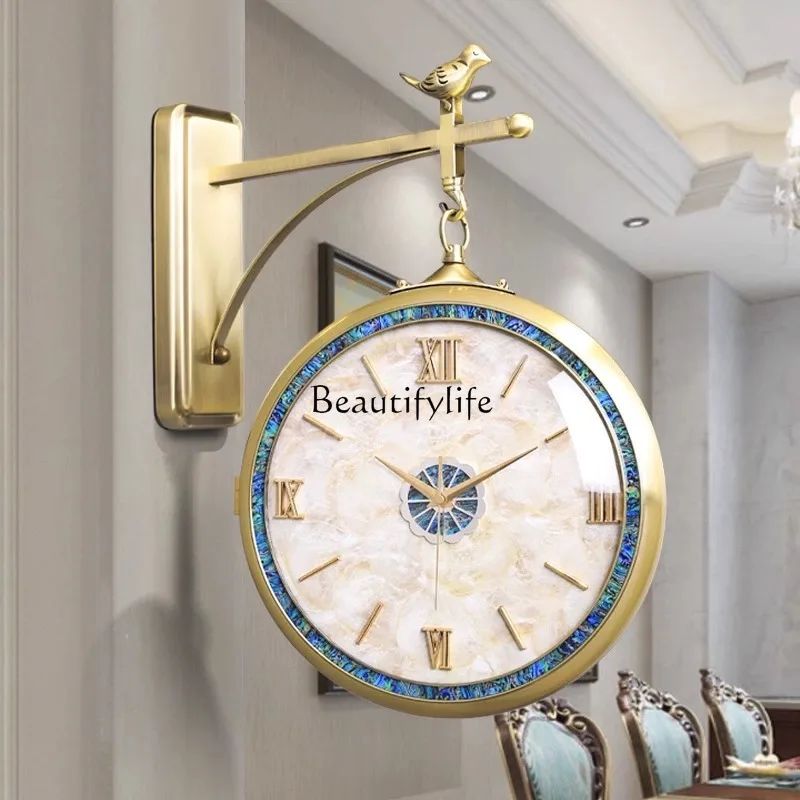 New light luxury magpie double-sided wall clock living room home clock high-end atmosphere
New light luxury magpie double-sided wall clock living room home clock high-end atmosphere