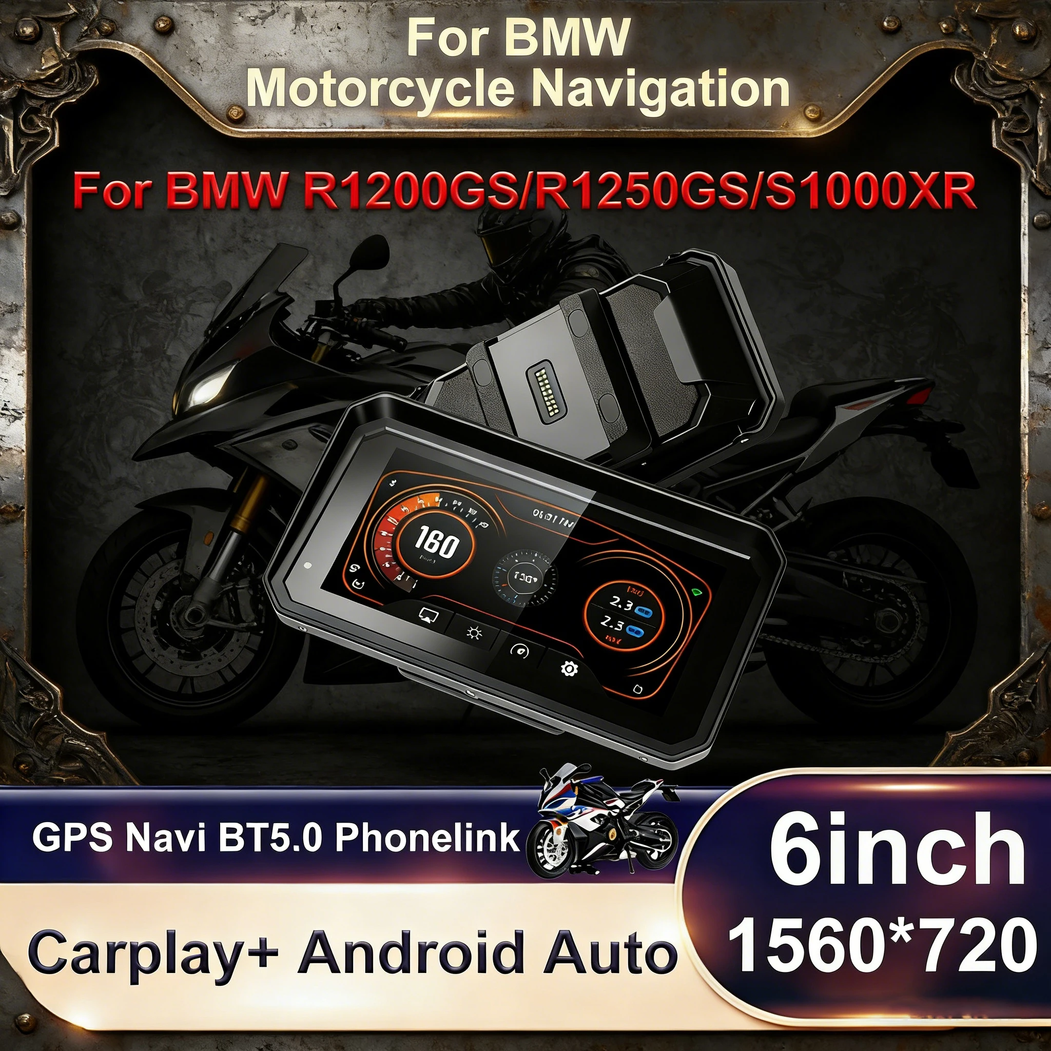 Беспроводной CarPlay Moto Android Auto GPS мотоциклетная навигация специально для BMW R1200GS R1250GS R1300GS F800 F850 F900 S1000XR
Беспроводной CarPlay Moto Android Auto GPS мотоциклетная навигация специально для BMW R1200GS R1250GS R1300GS F800 F850 F900 S1000XR