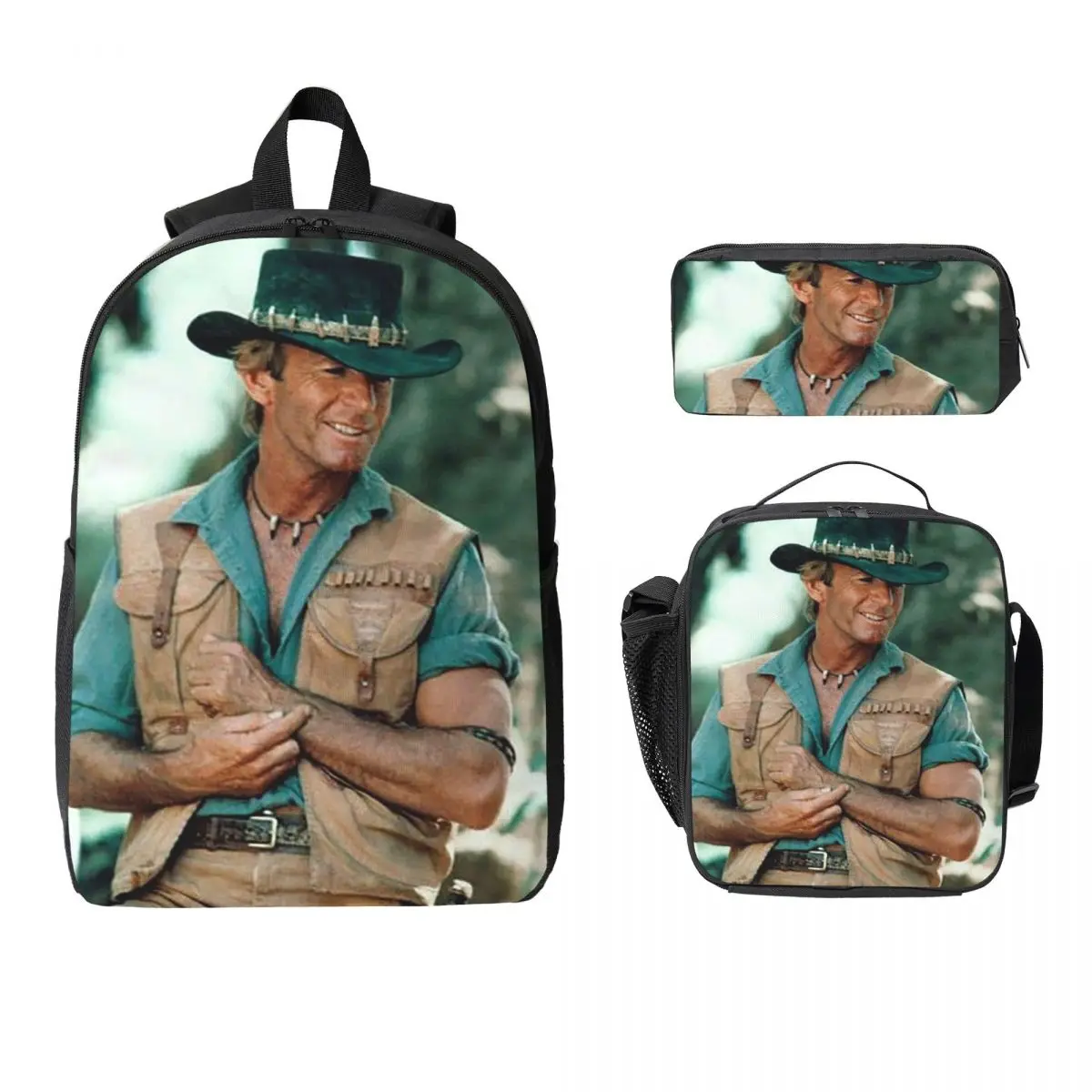Paul Hogan Crocodile Dundee Backpack Student BookBag School Bag Laptop Shoulder Bags 3ps Insulated Lunch Bag Pencil Case
Paul Hogan Crocodile Dundee Backpack Student BookBag School Bag Laptop Shoulder Bags 3ps Insulated Lunch Bag Pencil Case