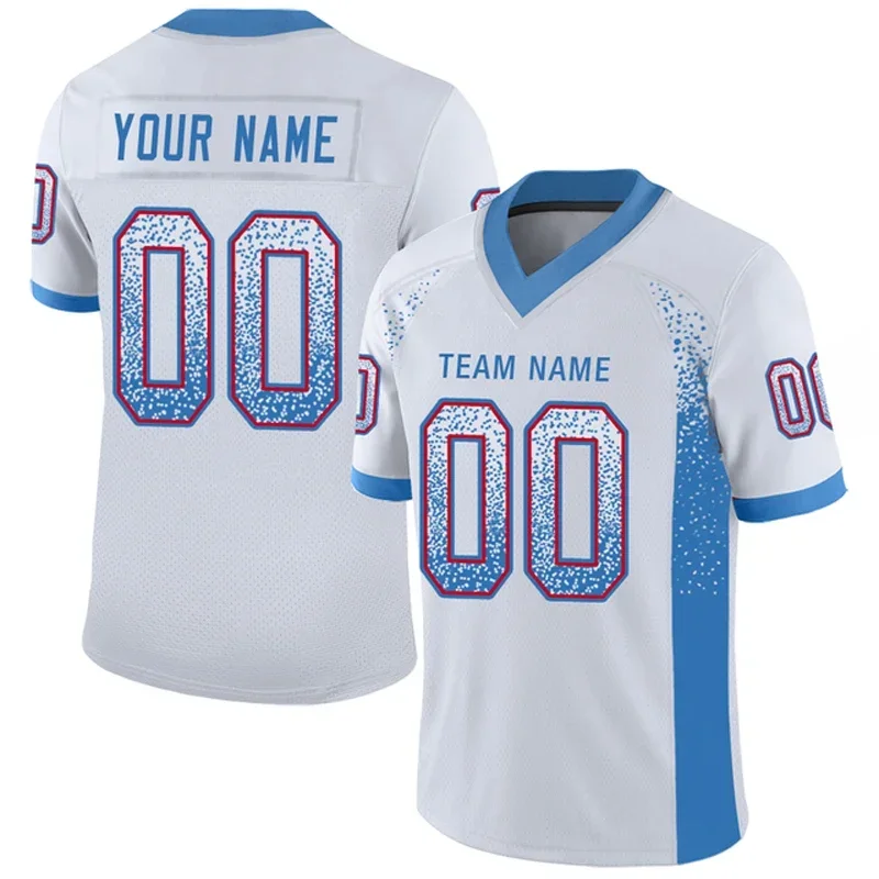 Customized Football Jersey for Men Blue White Series Personlized Football Short Sleeves Athletic Tee Shirts Unisex Top
Customized Football Jersey for Men Blue White Series Personlized Football Short Sleeves Athletic Tee Shirts Unisex Top