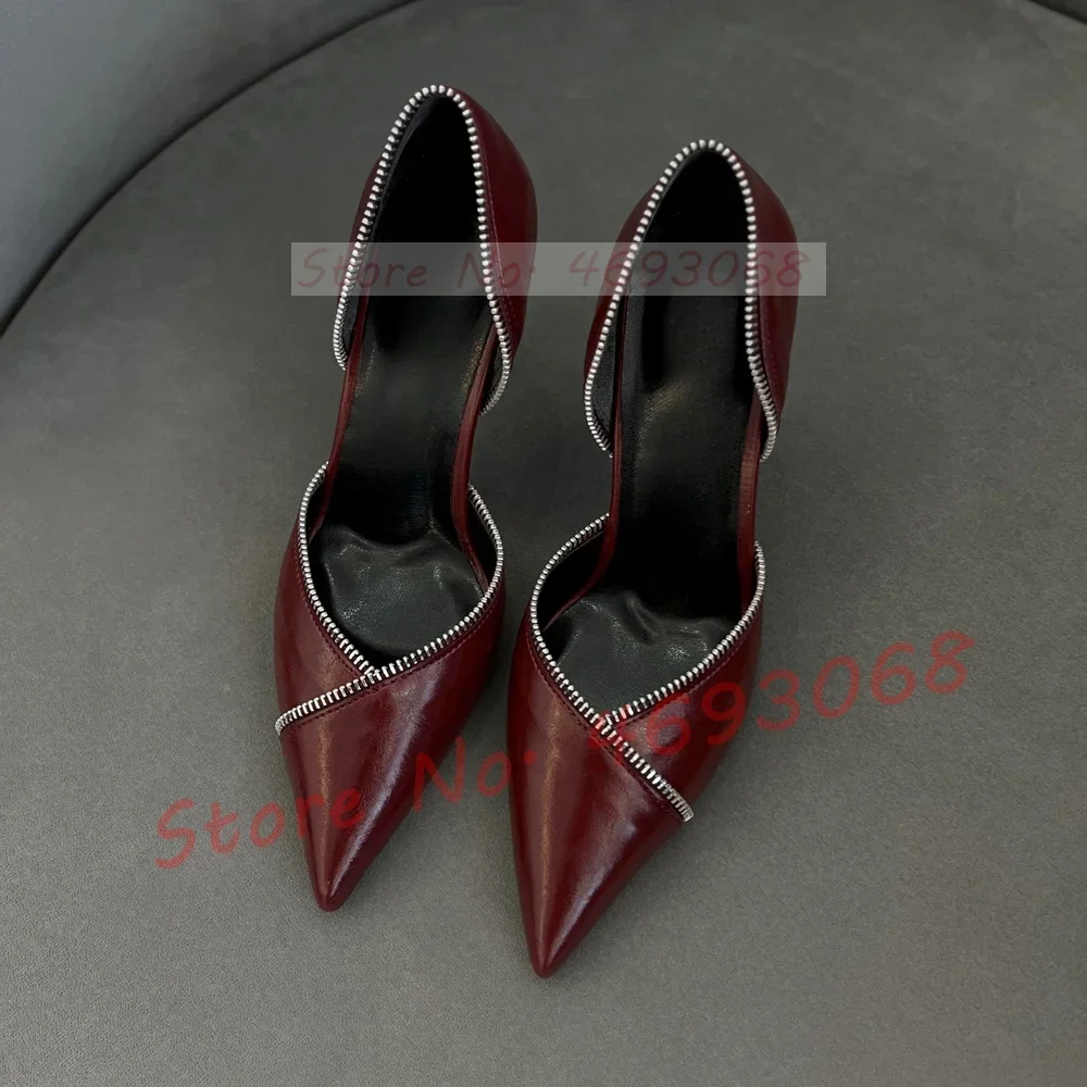 Crossover Zipper Detail Pointed Sandals Women Cover Heel Splicing Leather High Heels Party Shoes Ladies Classy Metal Sandals
Crossover Zipper Detail Pointed Sandals Women Cover Heel Splicing Leather High Heels Party Shoes Ladies Classy Metal Sandals