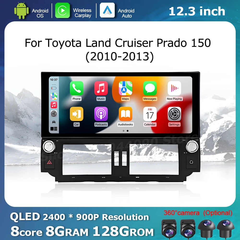 Carplay Android Auto for Toyota Land Cruiser Prado 150 2010 - 2013 Multimedia Radio Player GPS Navi WiFi BT Car Display Screen
Carplay Android Auto for Toyota Land Cruiser Prado 150 2010 - 2013 Multimedia Radio Player GPS Navi WiFi BT Car Display Screen