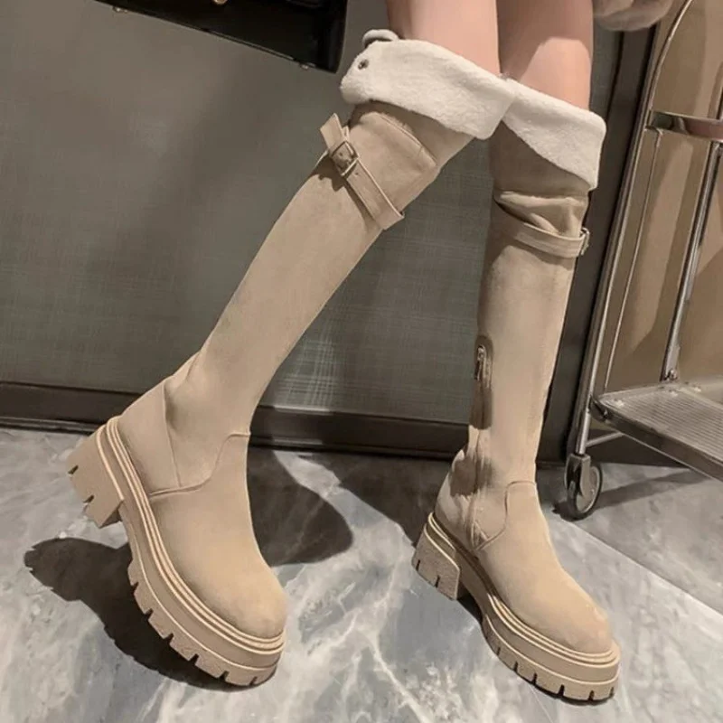2025 Women's Wide Calf Over The Knee Boots Stretch Riding Boots Flat Foldable Two-Way Wear Suede Long Boots for Thick Thighs
2025 Women's Wide Calf Over The Knee Boots Stretch Riding Boots Flat Foldable Two-Way Wear Suede Long Boots for Thick Thighs