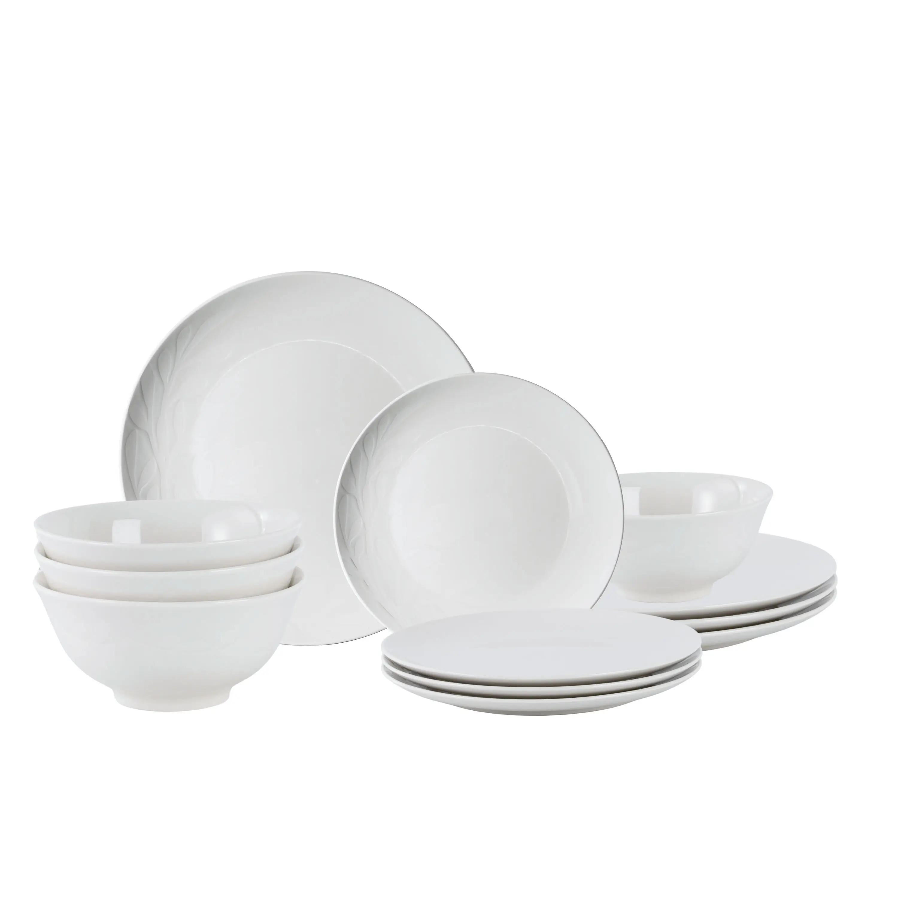 White Stoneware Dinnerware Set of 12, Elegant Tableware for Everyday Use
White Stoneware Dinnerware Set of 12, Elegant Tableware for Everyday Use