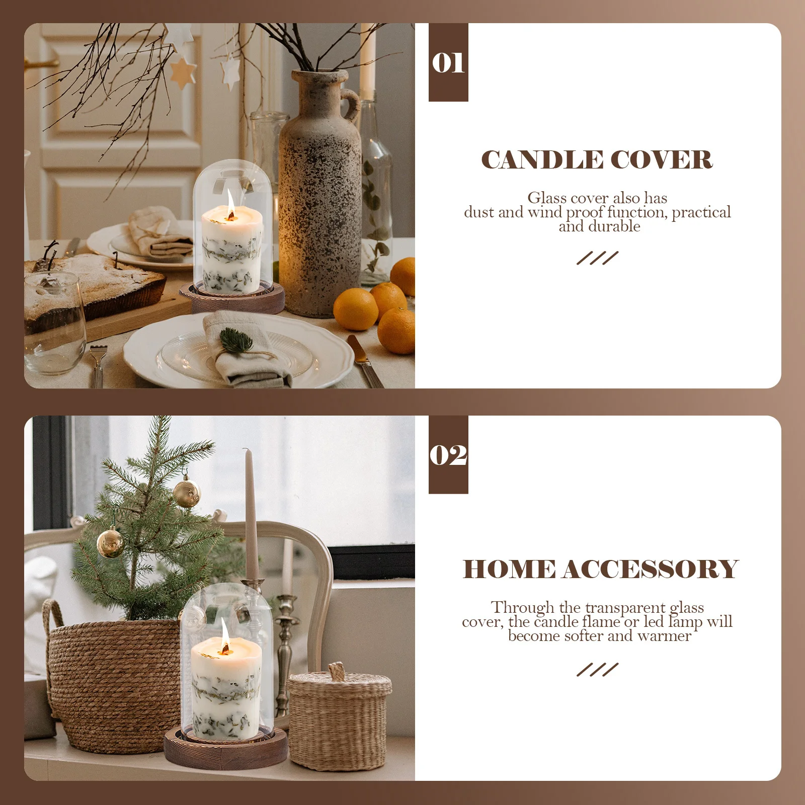 Glass Candlestick Holder Wooden Base Transparent Dome Shade Home Accessory Cover Long Lasting Smooth Surface Storage
Glass Candlestick Holder Wooden Base Transparent Dome Shade Home Accessory Cover Long Lasting Smooth Surface Storage