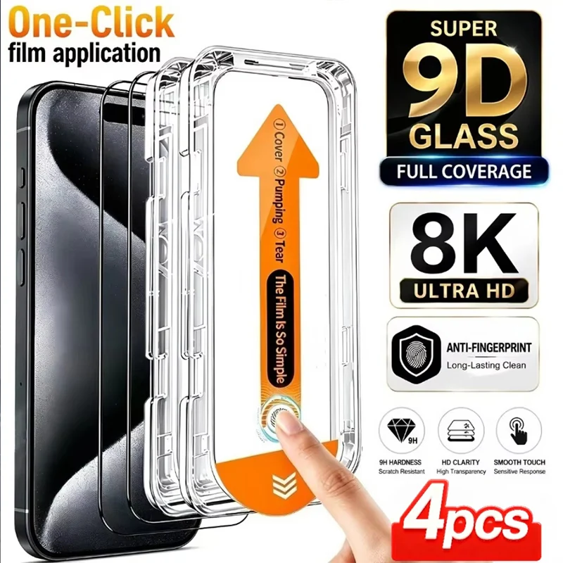 HD Screen Protector Glass For iPhone 17 16 15 14 Plus 13 12 Mini 11 Pro Max Full Screen Tempered Glass Protection with Dust-free
HD Screen Protector Glass For iPhone 17 16 15 14 Plus 13 12 Mini 11 Pro Max Full Screen Tempered Glass Protection with Dust-free
