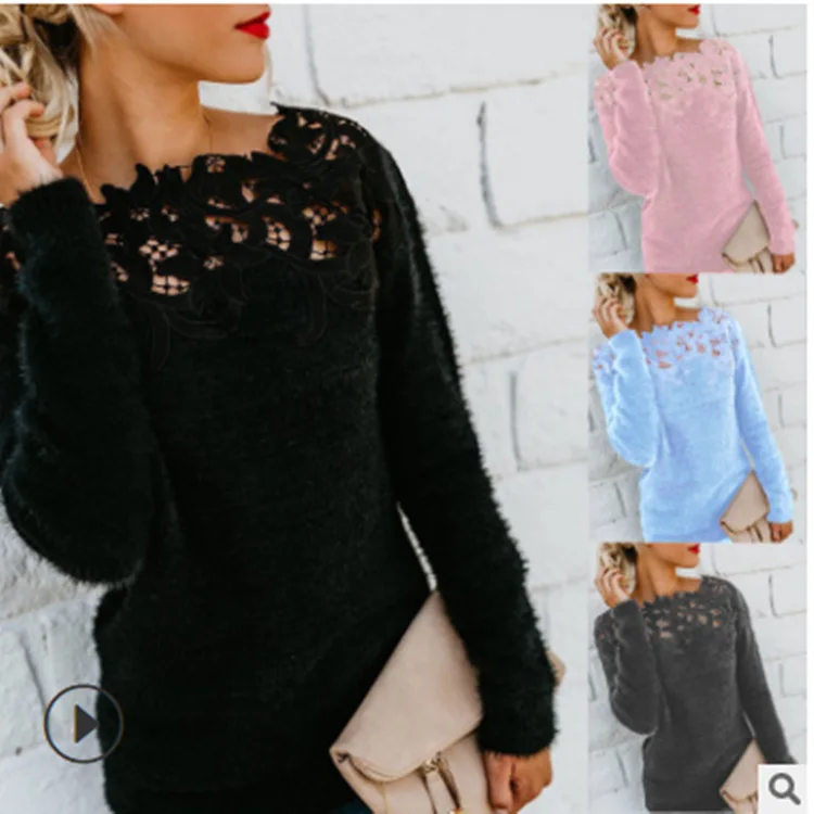 2026 Spring/Summer New Collection in Stock Fashion Solid Color Splicing Lace Lace Long Sleeve Sweater
2026 Spring/Summer New Collection in Stock Fashion Solid Color Splicing Lace Lace Long Sleeve Sweater