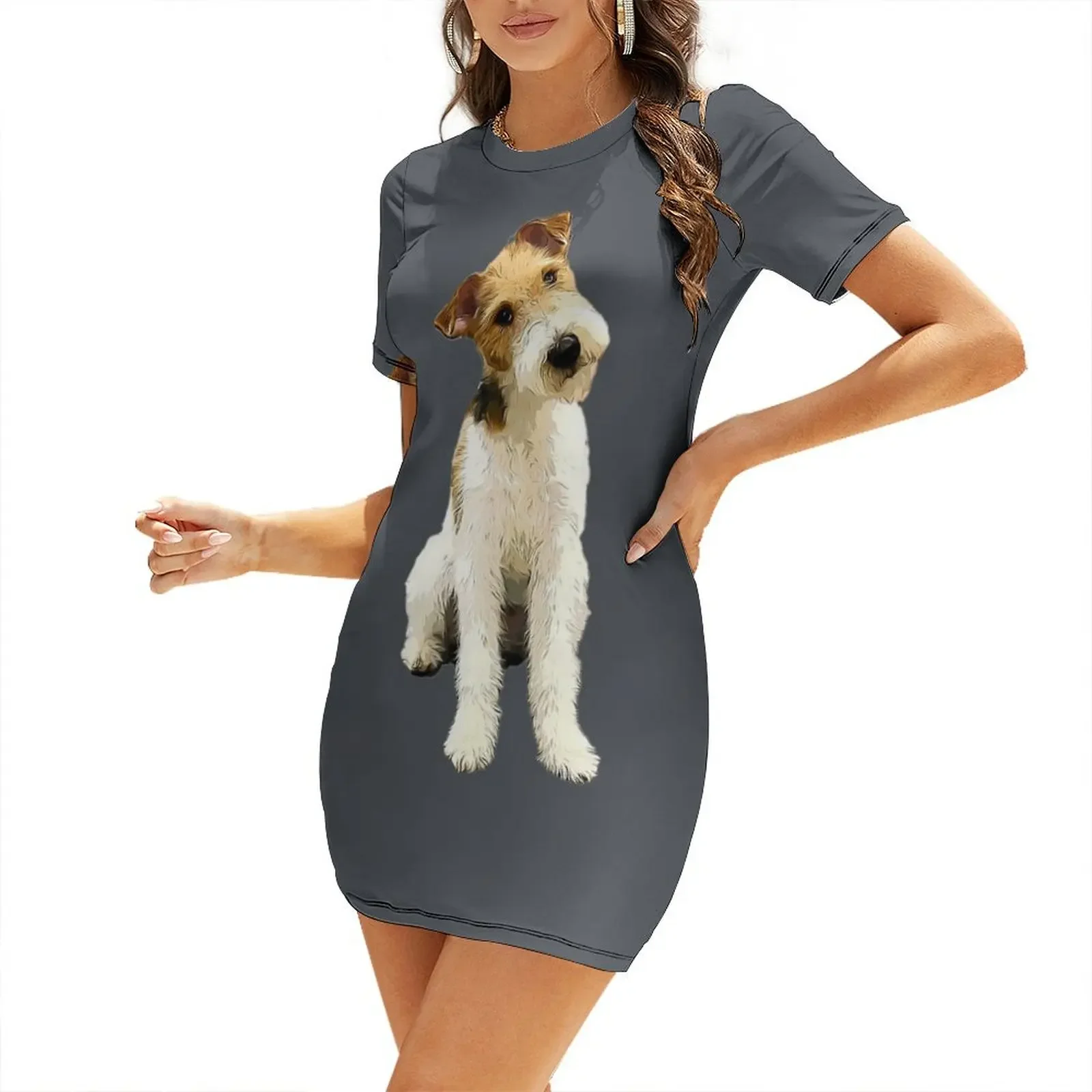 Wire Fox Terrier Head Tilt Short-Sleeved Dress women's clothing trend 2026 evening dress woman summer dress daily
Wire Fox Terrier Head Tilt Short-Sleeved Dress women's clothing trend 2026 evening dress woman summer dress daily