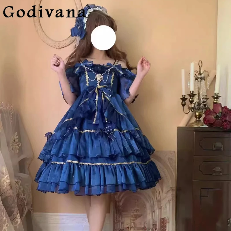 Элегантное милое платье в стиле Лолиты JSK, повседневное элегантное уникальное летнее платье с бантом, милые платья принцессы с оборками и высокой талией, уменьшающие возраст
Элегантное милое платье в стиле Лолиты JSK, повседневное элегантное уникальное летнее платье с бантом, милые платья принцессы с оборками и высокой талией, уменьшающие возраст