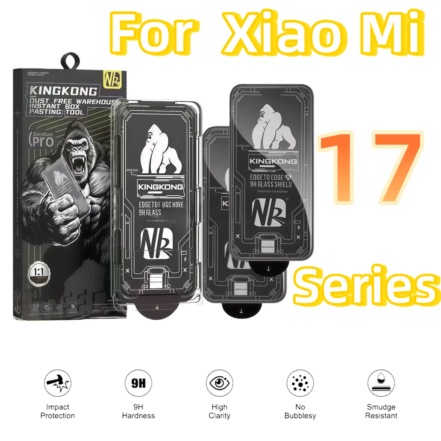 3-Piece Black Chimpanzee HD Tempered Glass Screen Protector Anti-Explosion for Xiao mi17/17ProMax/17Ultra- Full Cover Protection
3-Piece Black Chimpanzee HD Tempered Glass Screen Protector Anti-Explosion for Xiao mi17/17ProMax/17Ultra- Full Cover Protection