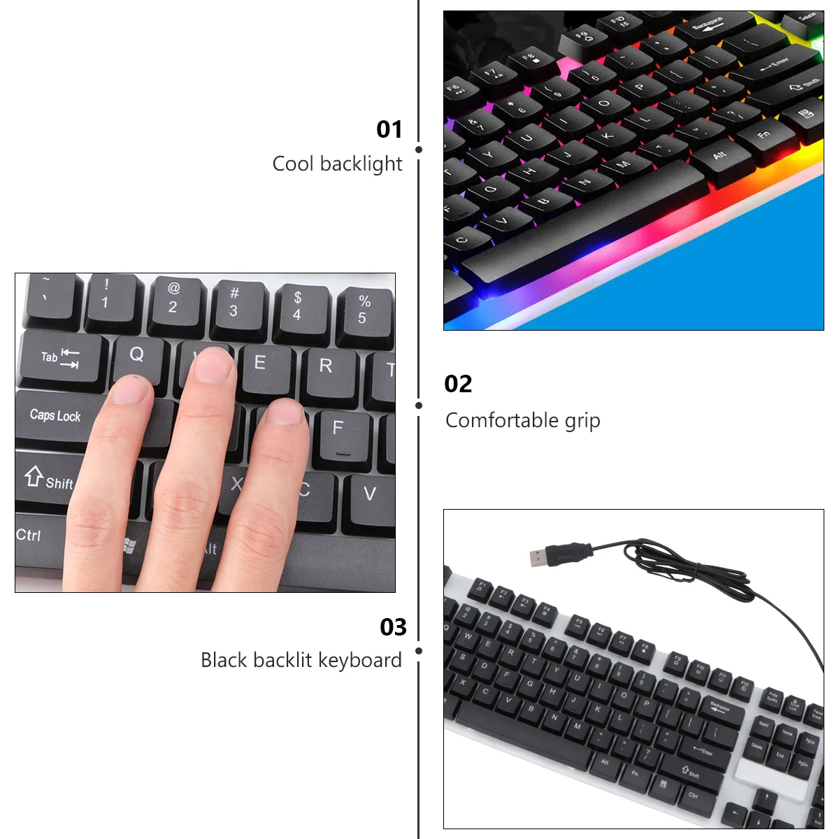 Wired Gaming Keyboard Comfortable Keys Fashion Design Portable Computer Phone Tablet Plastic Material Durable Travel Mechanical 
Wired Gaming Keyboard Comfortable Keys Fashion Design Portable Computer Phone Tablet Plastic Material Durable Travel Mechanical
