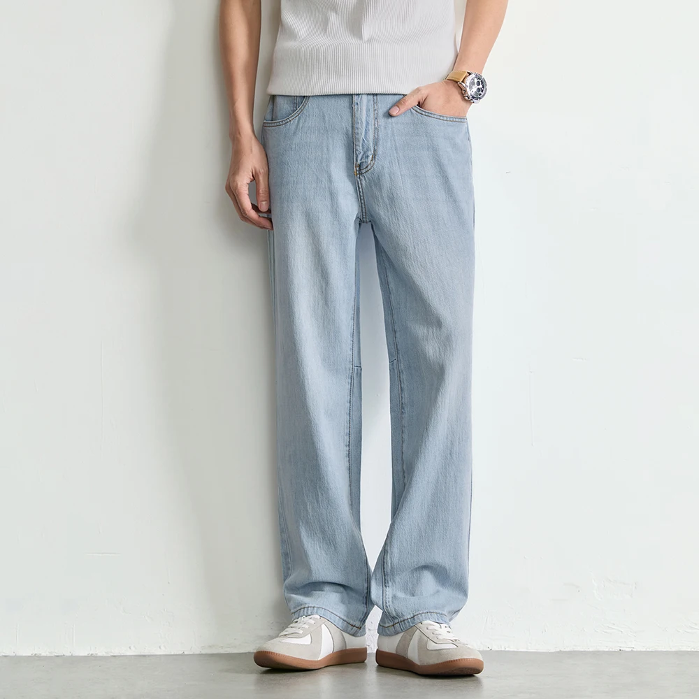 Men Streetwear Fashion Casual Loose Straight Jeans Pants Trousers Spring Summer Lightweight Micro Elastic Denim Jeans
Men Streetwear Fashion Casual Loose Straight Jeans Pants Trousers Spring Summer Lightweight Micro Elastic Denim Jeans