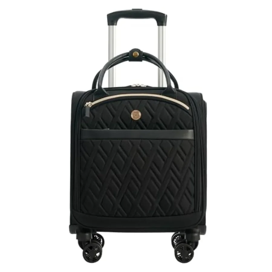 Underseat carry-on luggage for business travel short trips: 18x14x8in spinner, polyester, black, USB-AC charging port, padded l
Underseat carry-on luggage for business travel short trips: 18x14x8in spinner, polyester, black, USB-AC charging port, padded l