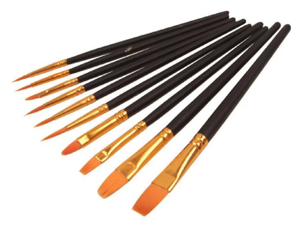 10 pcs Art Brushes Supplies StationeryArtist Nylon Paint Brush Professional Watercolor Acrylic Wooden Handle Painting
10 pcs Art Brushes Supplies StationeryArtist Nylon Paint Brush Professional Watercolor Acrylic Wooden Handle Painting