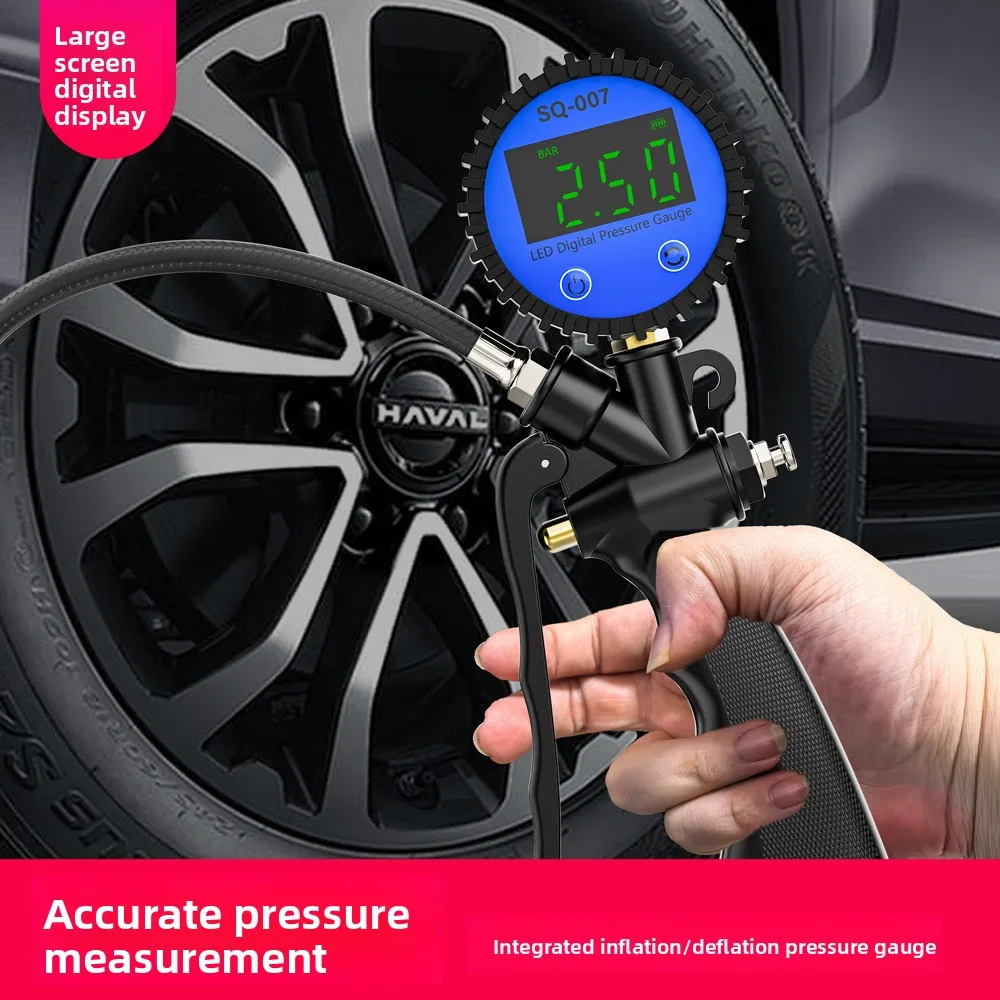 LED Backlit Digital Electronic Tire Pressure Gauge, High Precision Car Tire Inflator with Inflate and Deflate Function