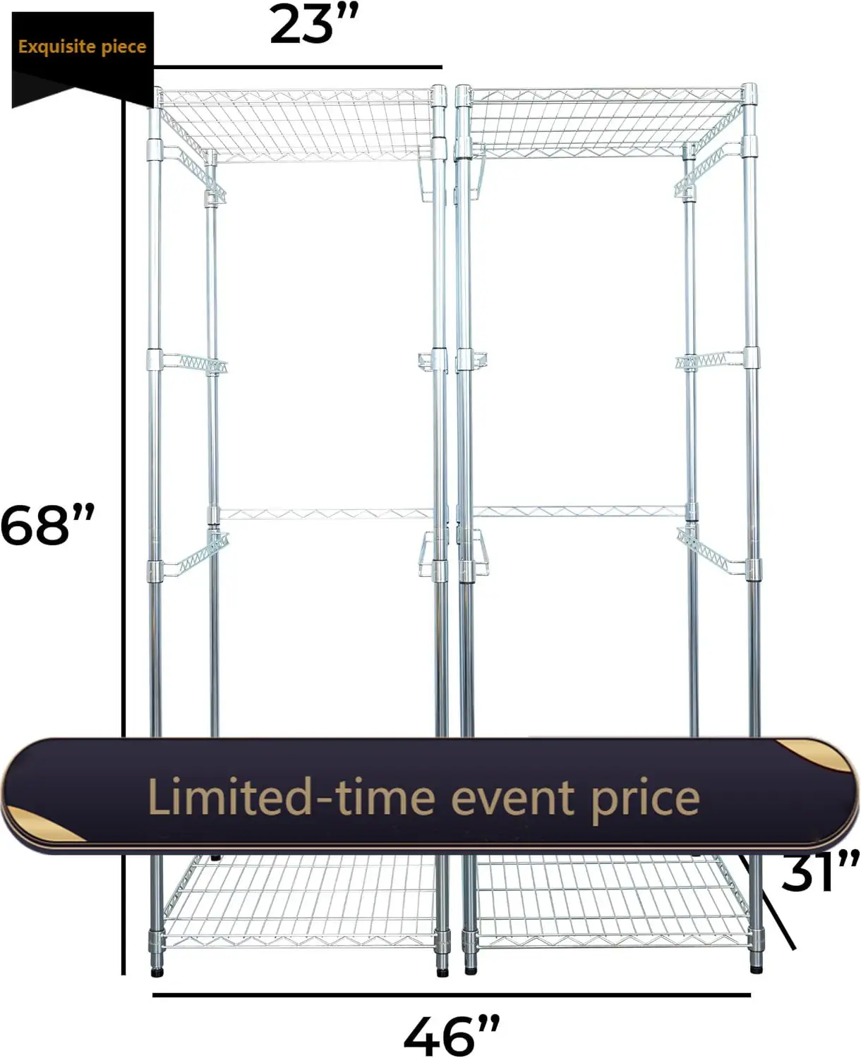 SafeRacks 2 Pack 5-Tier Steel Tote Rack - Maximize Space, Declutter, Organization, NSF Certified, Bin Storage for Garage, Pantry
SafeRacks 2 Pack 5-Tier Steel Tote Rack - Maximize Space, Declutter, Organization, NSF Certified, Bin Storage for Garage, Pantry