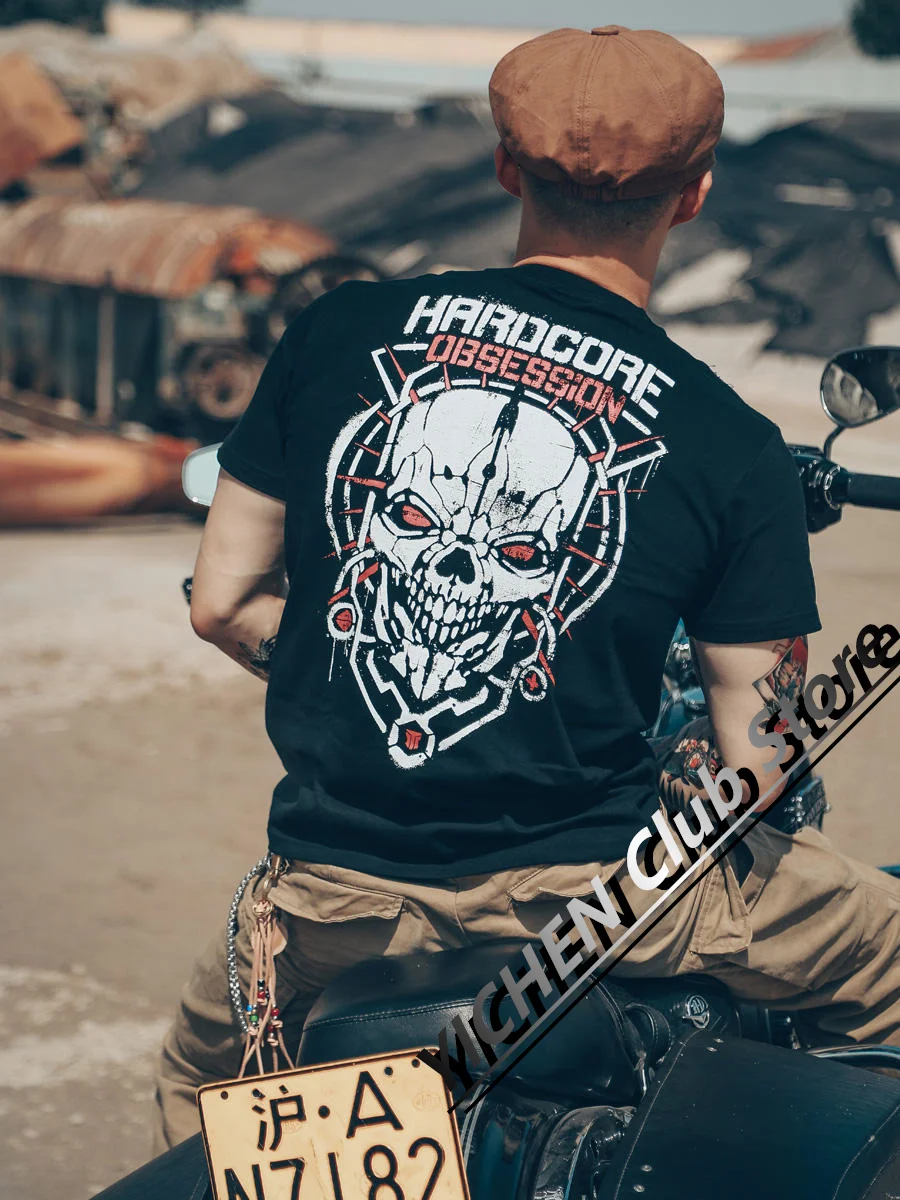 European American Skull Graffiti Splash Printing Motorcycle T-Shirt Street Splashing Ink Paint Cotton Casual Loose Men's T-Shirt
European American Skull Graffiti Splash Printing Motorcycle T-Shirt Street Splashing Ink Paint Cotton Casual Loose Men's T-Shirt
