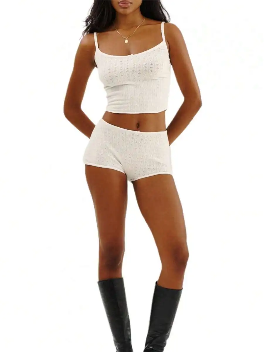 Women 2 Piece Knit Camisole And Shorts Loungewear Set Soft Sleepwear Nightwear
Women 2 Piece Knit Camisole And Shorts Loungewear Set Soft Sleepwear Nightwear