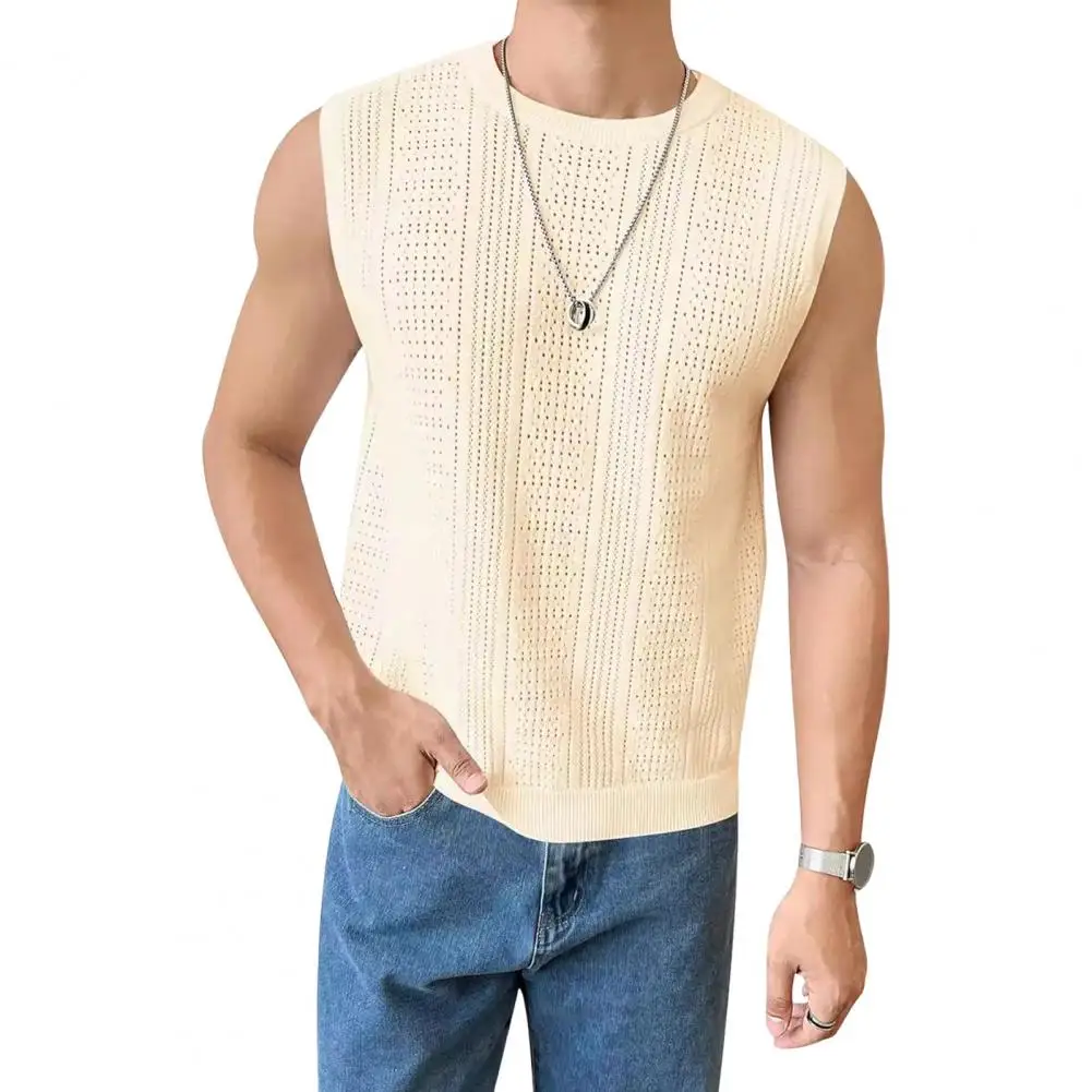 Lightweight Men Vest Men's Summer Hollow Breathable Knitting Vest for Daily Wear Street Style Slim Fit Solid Color Sleeveless
Lightweight Men Vest Men's Summer Hollow Breathable Knitting Vest for Daily Wear Street Style Slim Fit Solid Color Sleeveless