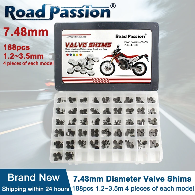Road Passion 188pcs Motorcycle 7.48mm 7.48 mm Diameter Valve Shims For Yamaha FZS600 FZS1000 For Suzuki RMZ250 GSX650F
Road Passion 188pcs Motorcycle 7.48mm 7.48 mm Diameter Valve Shims For Yamaha FZS600 FZS1000 For Suzuki RMZ250 GSX650F