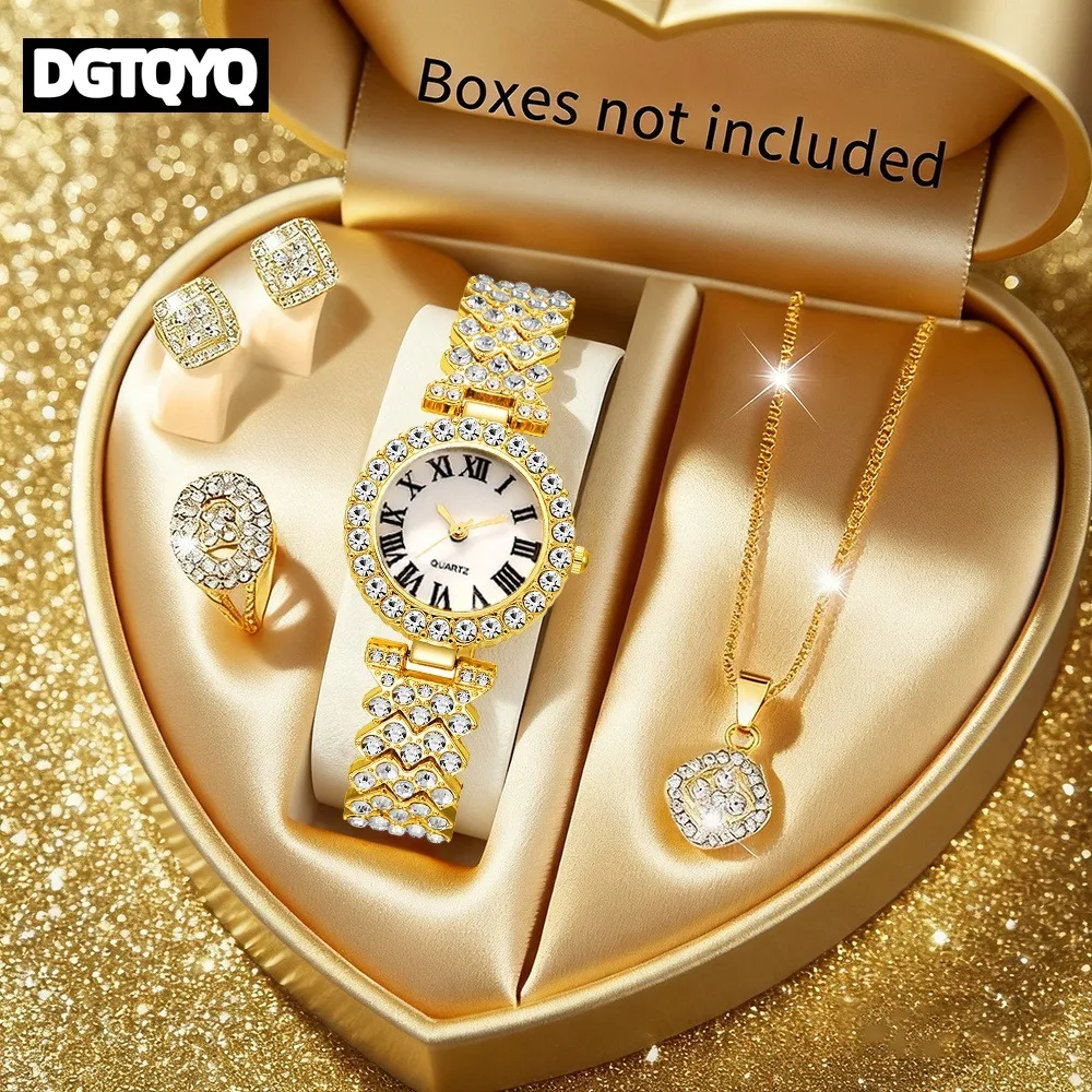 5pcs Elegant Rhinestone Women Watches Fashion Roma Dial Bracelet Band Quartz Wristwatch Jewelry Set reloj mujer(Without Box)
5pcs Elegant Rhinestone Women Watches Fashion Roma Dial Bracelet Band Quartz Wristwatch Jewelry Set reloj mujer(Without Box)