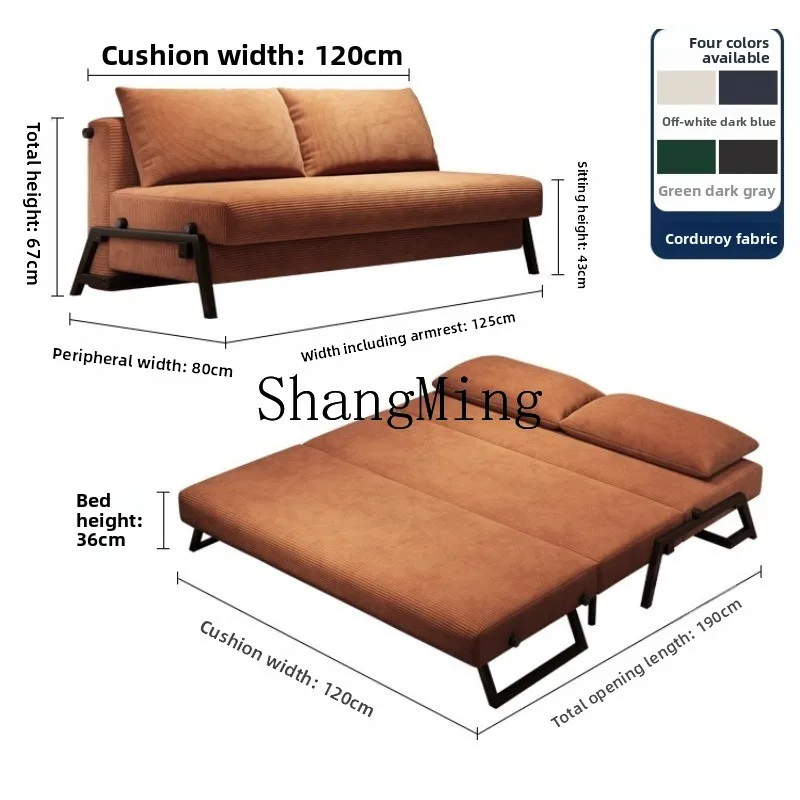 ZHB foldable sofa bed multi-functional dual-purpose small apartment living room bedroom balcony single double
ZHB foldable sofa bed multi-functional dual-purpose small apartment living room bedroom balcony single double