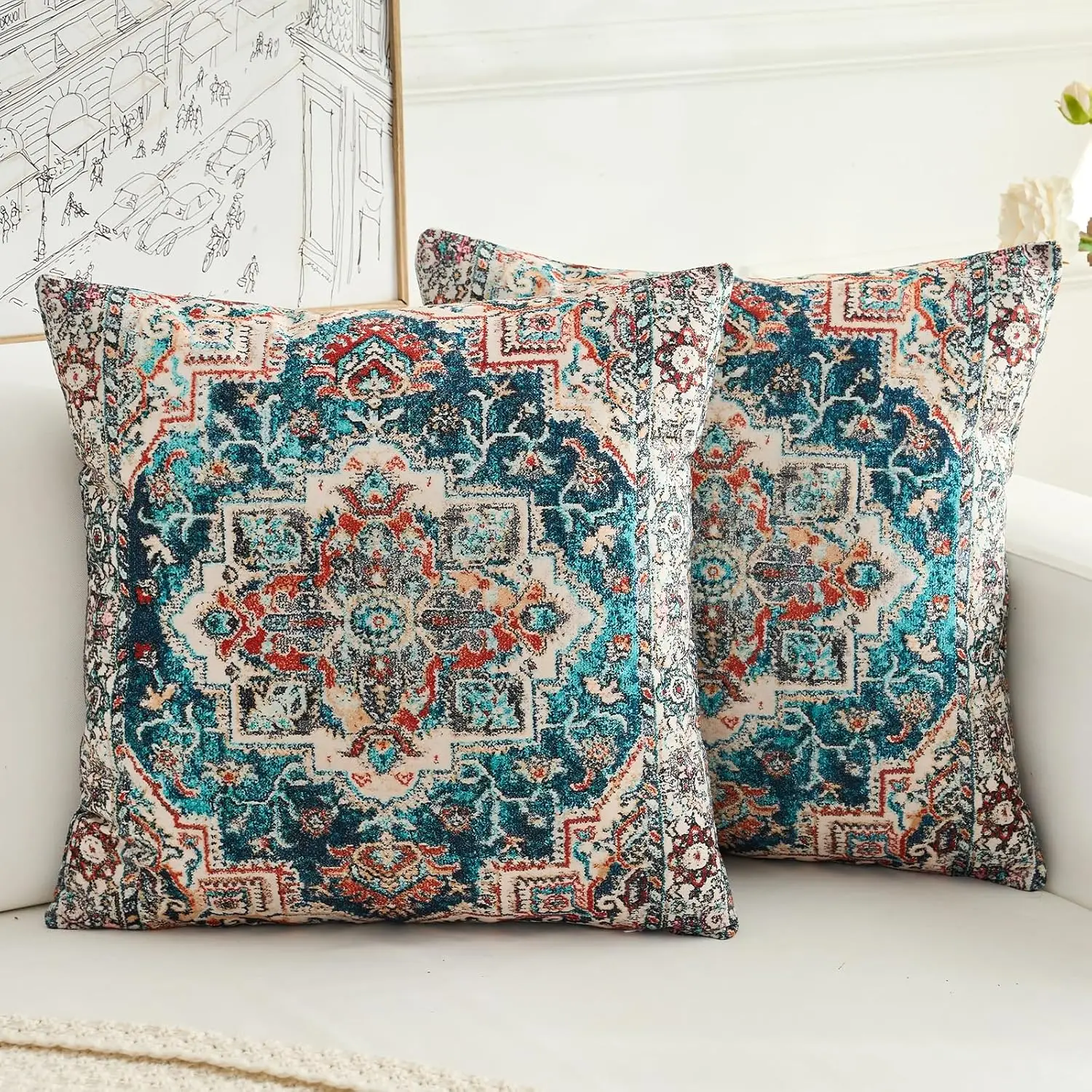 Boho Throw Pillow Covers 26X26 H Set Of 2,Boho Vintage Carpet Pattern Antique Ethnic Decor Double Sided Pattern Cushion Cover
Boho Throw Pillow Covers 26X26 H Set Of 2,Boho Vintage Carpet Pattern Antique Ethnic Decor Double Sided Pattern Cushion Cover