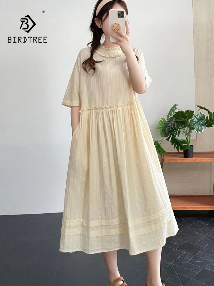 New 2026 Summer Women Cotton Short Sleeve Dresses, Stand Ruffles Lace-up, Mori Girl Princess Style Loose A-line Dress D64360CC
New 2026 Summer Women Cotton Short Sleeve Dresses, Stand Ruffles Lace-up, Mori Girl Princess Style Loose A-line Dress D64360CC