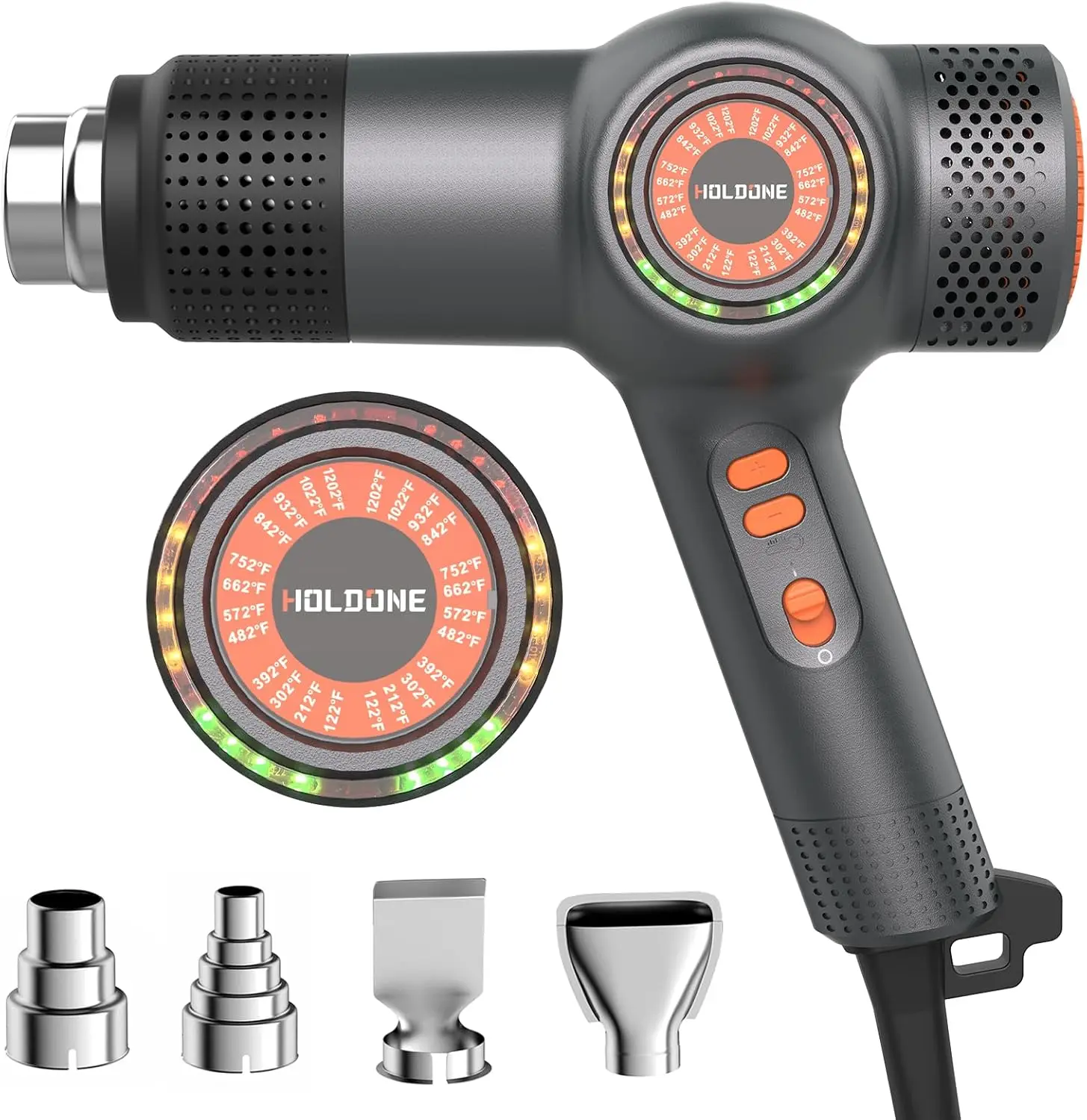 1800W Heat Gun with LED Temp Display & 4 Nozzles for Shrink Wrapping, Car Film, Drying
1800W Heat Gun with LED Temp Display & 4 Nozzles for Shrink Wrapping, Car Film, Drying