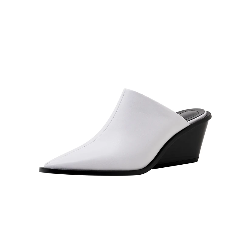 Kaky's New Cow Pasted Leather Pointed Wedge Heels High Heels Women's Shoes Large Slippers Wrapped Half Slippers Sheepskin Footpa
Kaky's New Cow Pasted Leather Pointed Wedge Heels High Heels Women's Shoes Large Slippers Wrapped Half Slippers Sheepskin Footpa