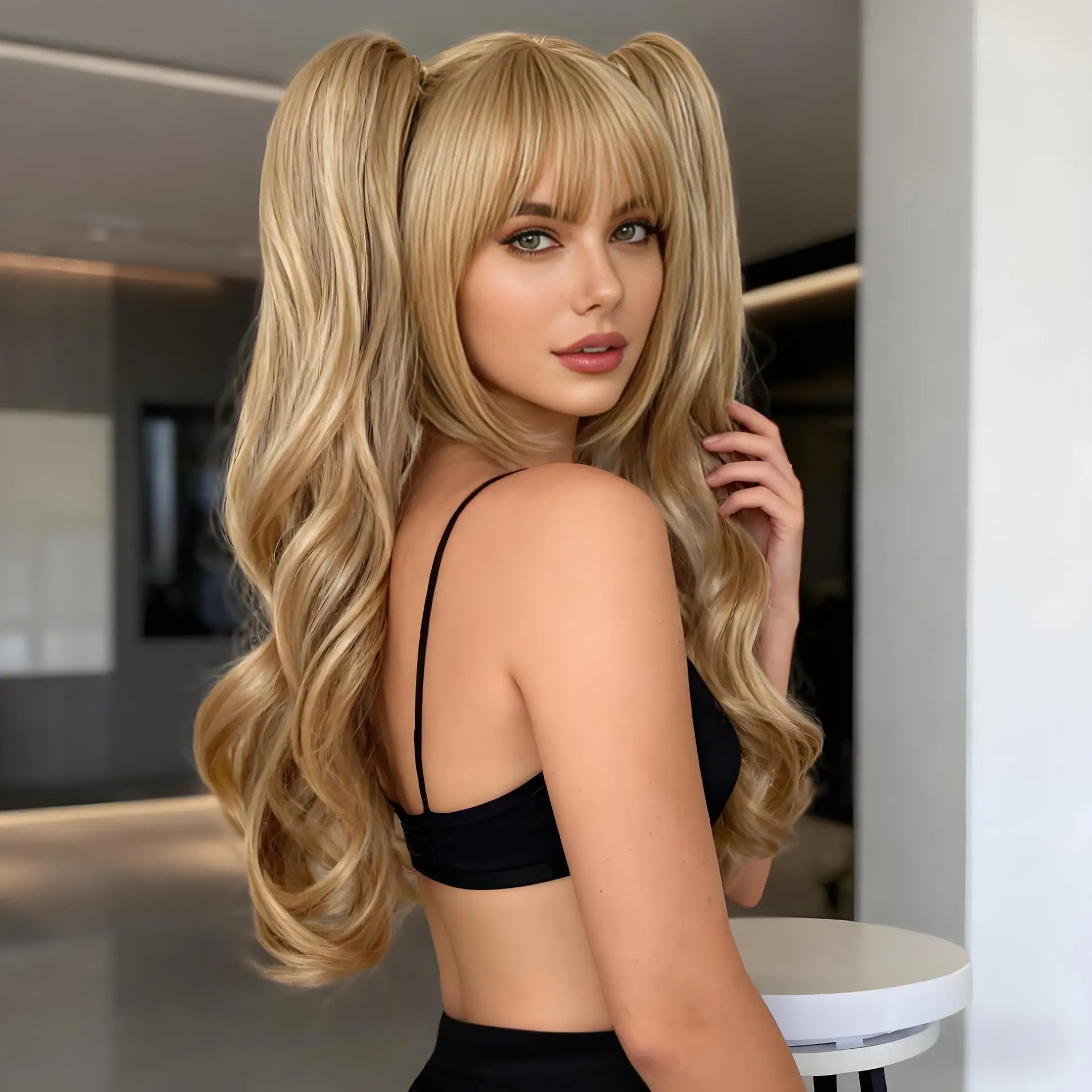 Synthetic Wigs for Women: Fashionable Air Double Buns Full Headpiece (Acrylic)
Synthetic Wigs for Women: Fashionable Air Double Buns Full Headpiece (Acrylic)