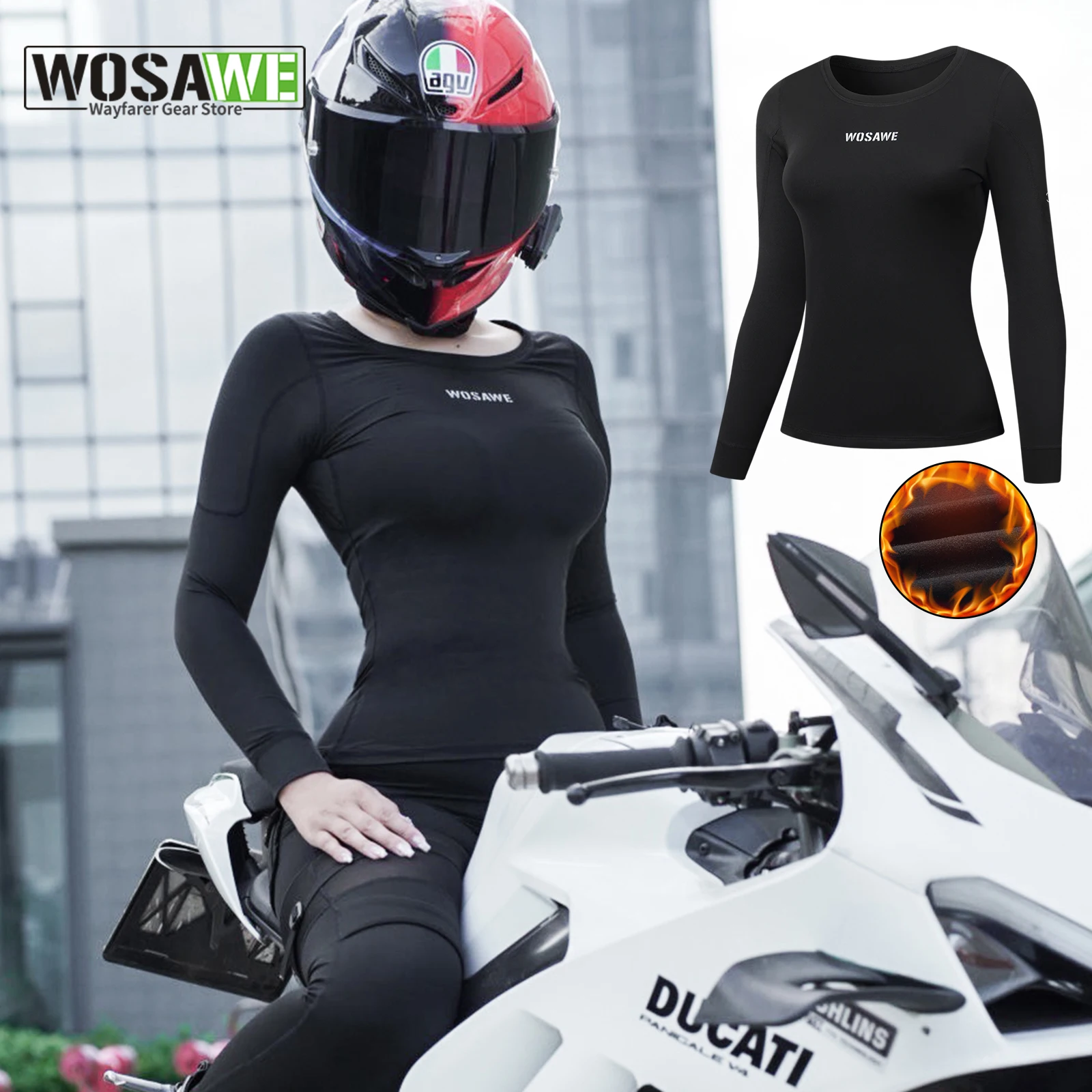 WOSAWE мотоциклетное термобелье, зимняя рубашка с длинными рукавами, теплая женская и мужская функциональная майка для спортзала с внутренним флисом
WOSAWE мотоциклетное термобелье, зимняя рубашка с длинными рукавами, теплая женская и мужская функциональная майка для спортзала с внутренним флисом