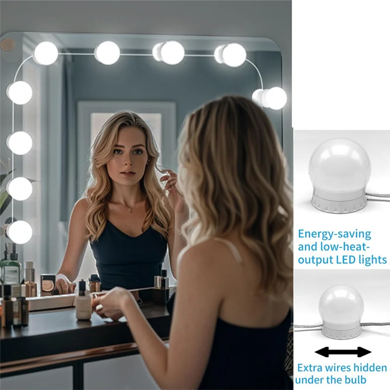 ABUG-LED Vanity Mirror Lights With 14 Dimmable Bulbs,10 Brightness Levels Adjustable,For Makeup Desk Bathroom Dressing Room 
ABUG-LED Vanity Mirror Lights With 14 Dimmable Bulbs,10 Brightness Levels Adjustable,For Makeup Desk Bathroom Dressing Room