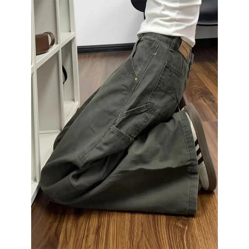Loose Wide Leg Workwear Jeans Women's New Style Retro High Waist Solid Slimming Fashion LeisuerFloor-Length Women Pants
Loose Wide Leg Workwear Jeans Women's New Style Retro High Waist Solid Slimming Fashion LeisuerFloor-Length Women Pants