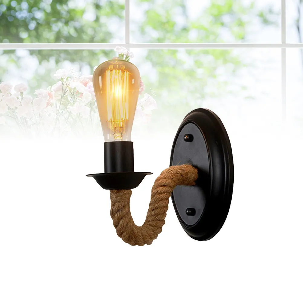 Retro Hemp Rope Wall Lamp Iron Art Chassis 3D Thickened Design E27 Base 220V Vintage Industrial Sconce for Aisle Bedroom Living
Retro Hemp Rope Wall Lamp Iron Art Chassis 3D Thickened Design E27 Base 220V Vintage Industrial Sconce for Aisle Bedroom Living