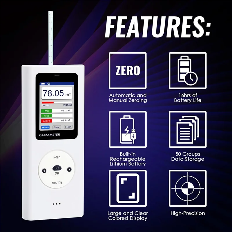 LNHF 0-25000 Gs (0-2500 MT) Тестер магнитного поля с диапазоном хранения данных для промышленного оборудования, двигателей и оценки магнитов
LNHF 0-25000 Gs (0-2500 MT) Тестер магнитного поля с диапазоном хранения данных для промышленного оборудования, двигателей и оценки магнитов